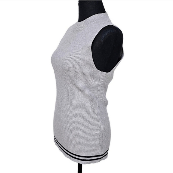 Rag & Bone Alanna Merino Wool Blend Ribbed Knit Sleeveless Sweater Gray Medium - Picture 5 of 11